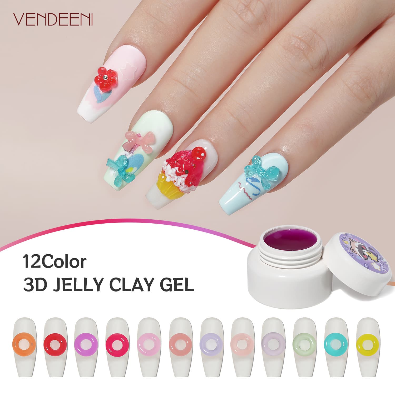 3D gummy carving glue model modeling glue three-dimensional transparent light therapy glue manicure pinch glue gel cross-border wholesale
