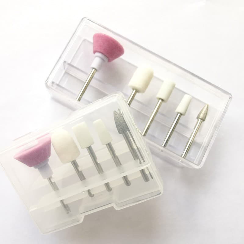 Nail Drill Bits 2.3 Shank Nail Sanding Stone Bits for Nail Drill Pen, 5-Piece Set 2.3 Shank