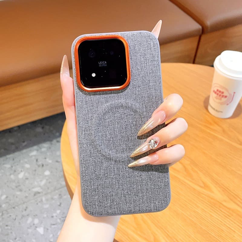 Suitable for Xiaomi 17max mobile phone case, magnetically attached to Xiaomi 15pro/14pro buttons, all-inclusive, high-end textured leather
