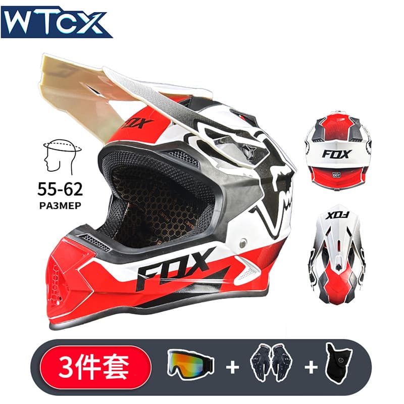 WTCX Off-Road Motorcycle Helmet Full Face Helmet Mountain Kart Professional Impact Resistant Anti-Fall DOT Certified