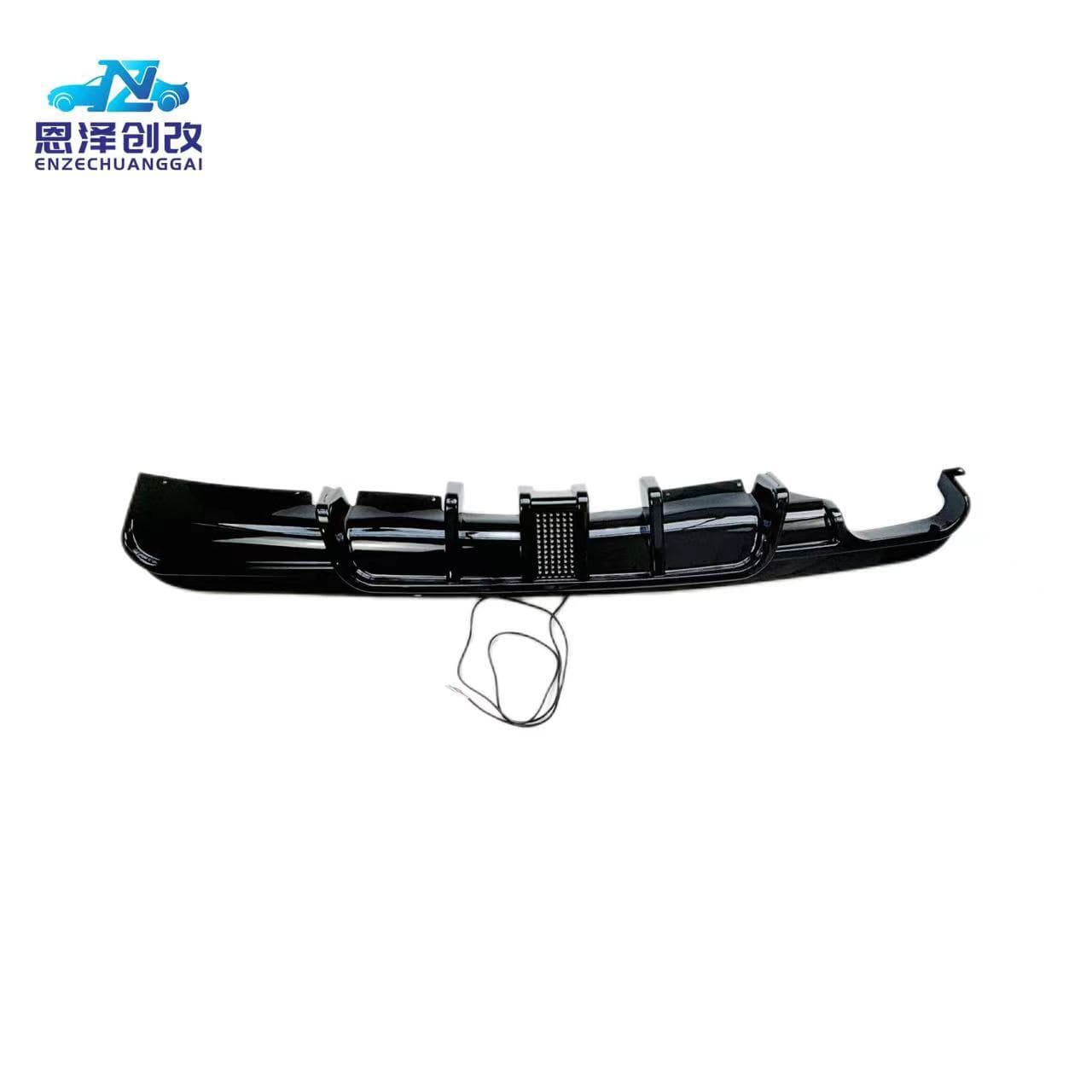 For BMW 3 Series E46 Rear Lip Diffuser Rear Spoiler with Square Light OEM Replacement Gloss Black Body Kit