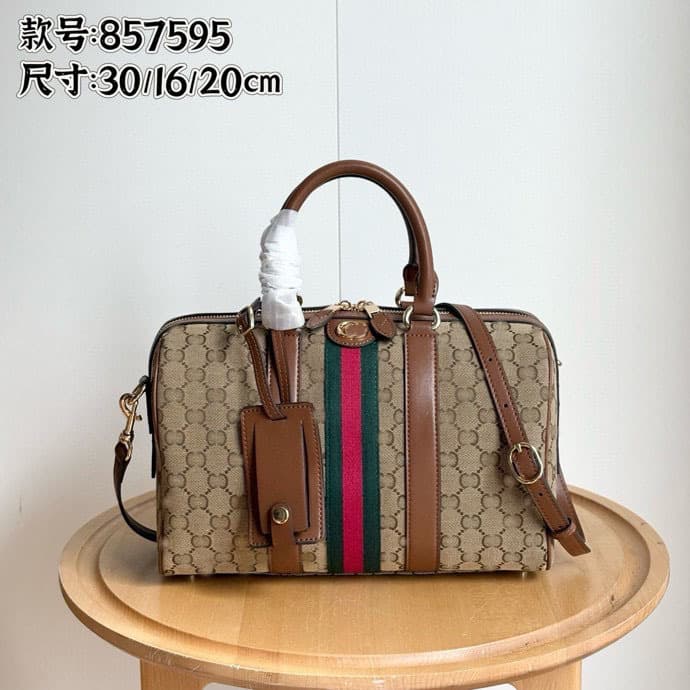 G's new bag Boston bag pillow cross bag shoulder bag hand printed crossbody cylinder large capacity classic