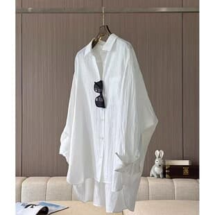 New French Sun-Protection Shirt Jacket Summer Thin White Blouse Lazy Cardigan Loose Long-Sleeve Casual Top