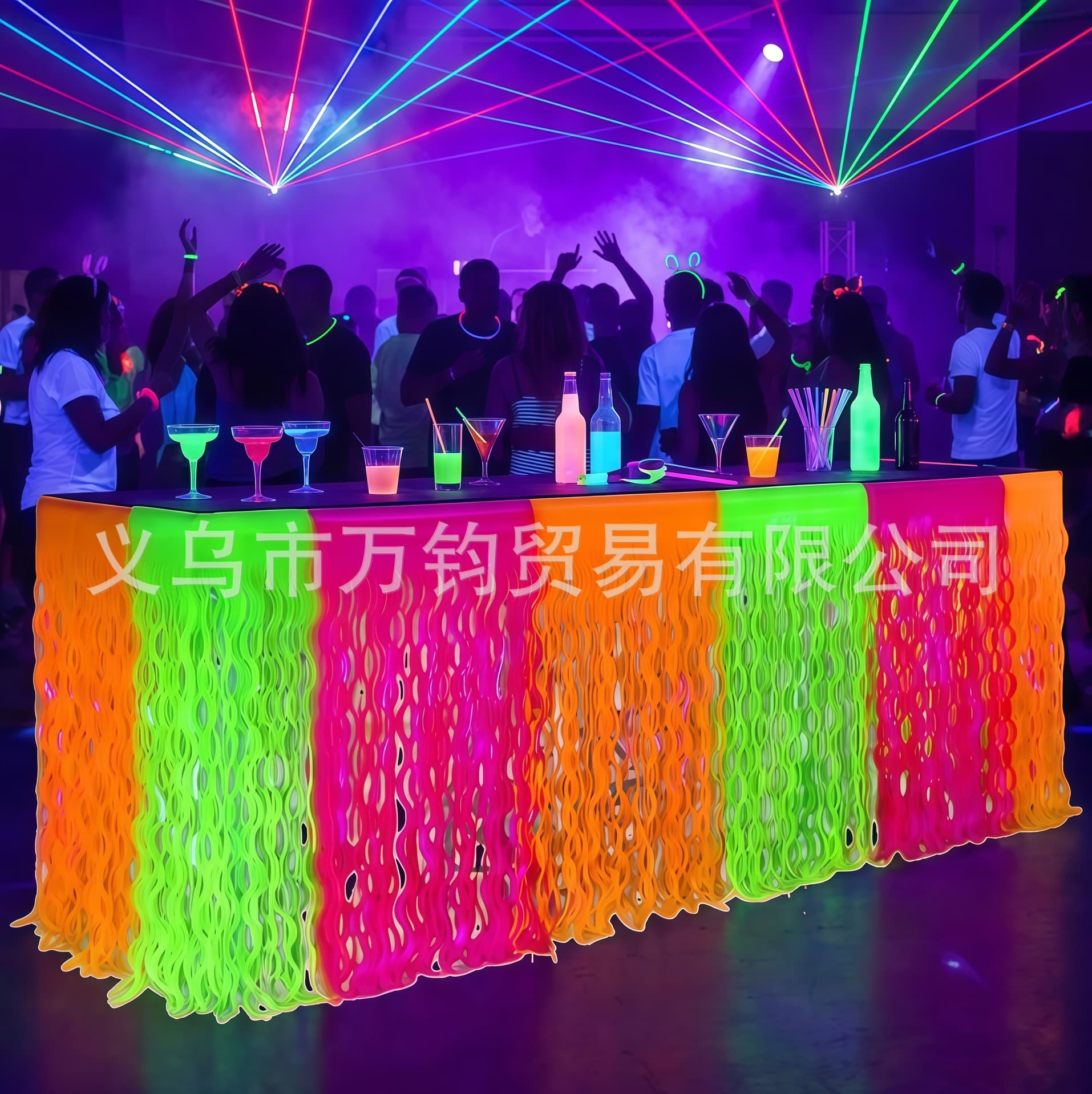 Cross-border new fluorescent party decorations for birthday, wedding, first anniversary, unicorn-themed party background decoration