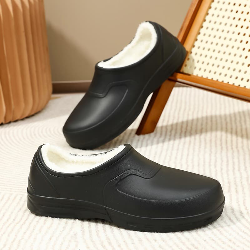 Baotou Cotton Shoes Men's Winter Warm Shoes Outdoor Fleece-Lined Cotton Slippers Men's Casual Slip-On Cotton Slippers with Cotton Padding