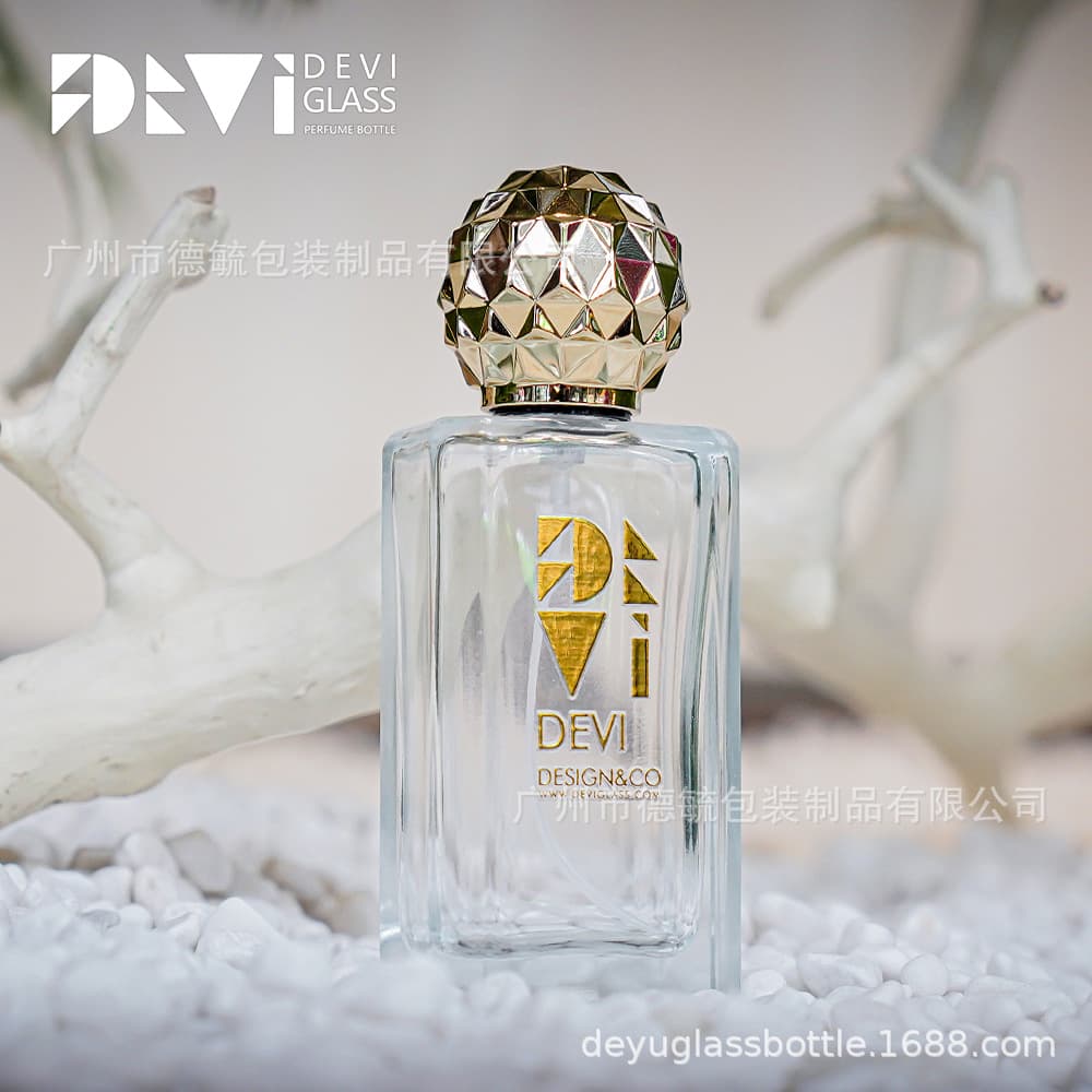 Customizable Round-Corner Square 40ml Glass Perfume Bottles, Empty Perfume Bottles