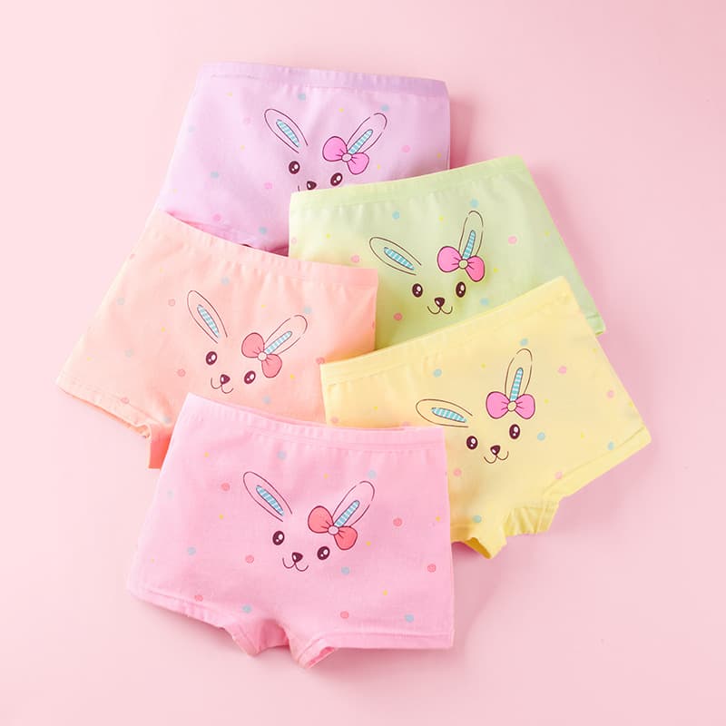 Girls Cotton Underwear, Flat Briefs for Toddlers and Big Girls, No Wedgie Design, Triangle Briefs