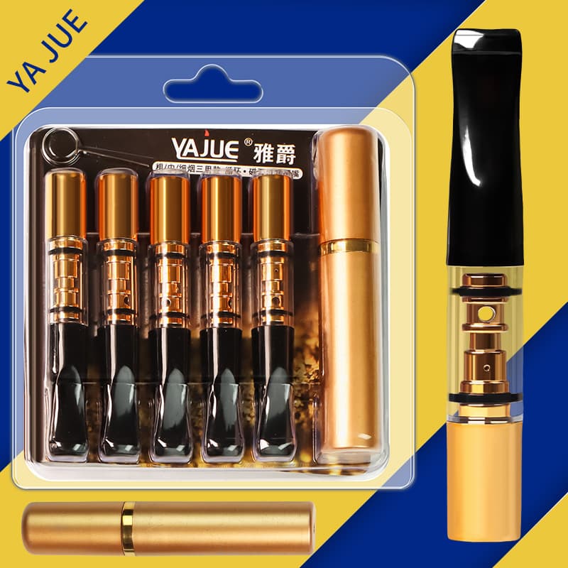 Cigarette filter circulation type washable genuine cigarette filter men's high-end thick, medium and thin three-purpose tar