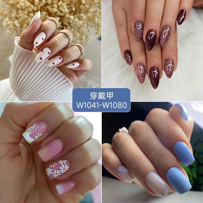 European and American export style ins-style nail tips, fresh and cute multi-color wearable nails, high-end false nail stickers