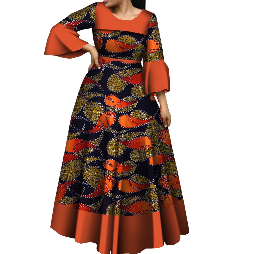 New Plus Size Women's Printed Dress with Patchwork for Wedding Party, European and American Cross-Border Supply