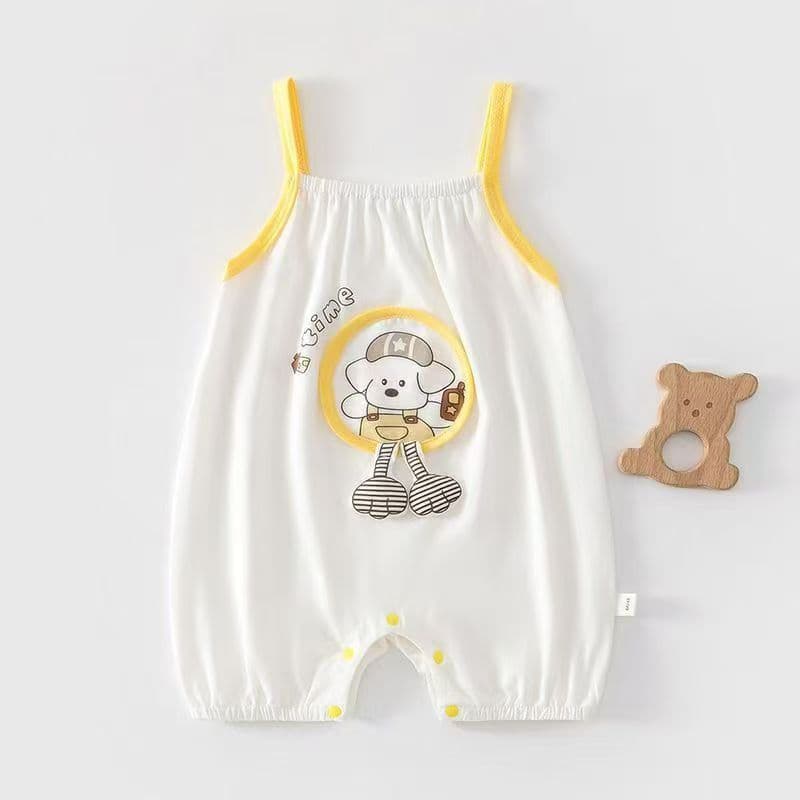 Baby Summer New Sling Bag Sleeveless Cartoon Cute Vest Harness Male Baby One-piece Romper Suit
