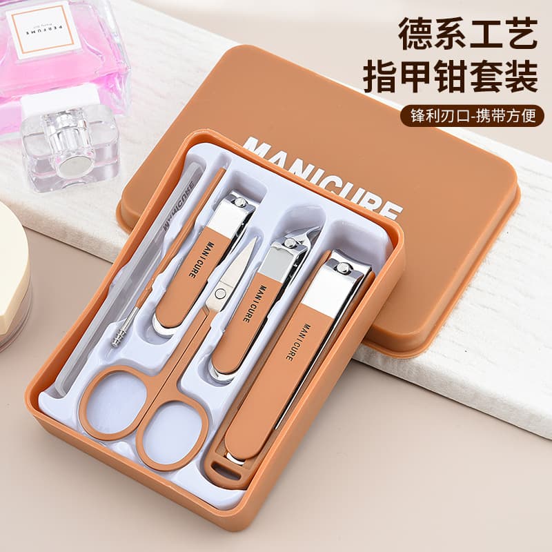 Home Nail Clipper Set Nordic Colors 4-Piece Nail Scissors 6-Piece Set Anti-Splash Manicure Tool Kit