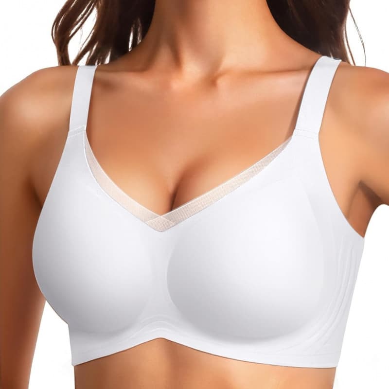Vervain Cross-Back Mesh Bras for Women, Wire-Free Soft Support Seamless Push-Up, European and American Cross-Border Style