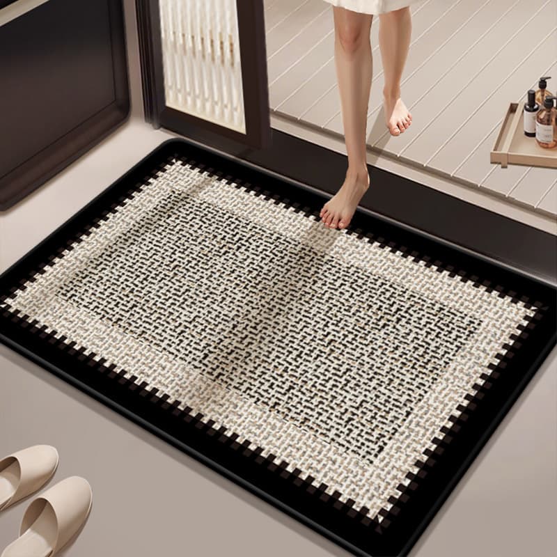 Retro crystal velvet floor mats for home entrance, bathroom entrance, bathroom floor mats, anti-slip, dirt-resistant and wear-resistant floor mats wholesale