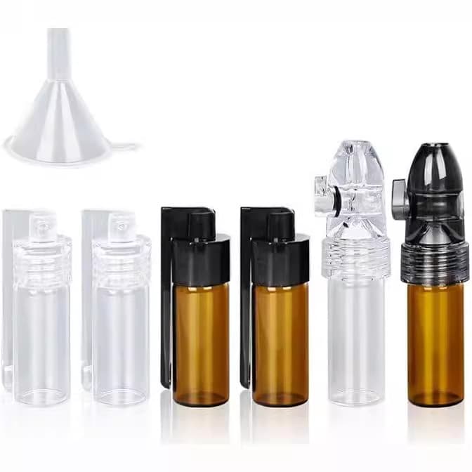 Cross-Border Direct Supply Glass Pill Box Set with Funnel, Portable Spoon Storage Bottle, Spice Powder Dispenser Set