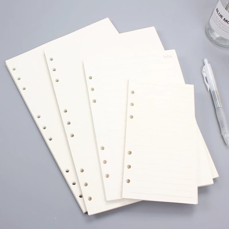 A4/B5/A5/A6 grid/blank loose-leaf paper with 4/6/9 holes, 100g Daolin paper refill insert style