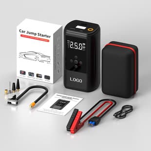 Car Emergency Jump Starter with Air Compressor 12V Portable Power Bank for Outdoor Self-Driving Battery Rescue