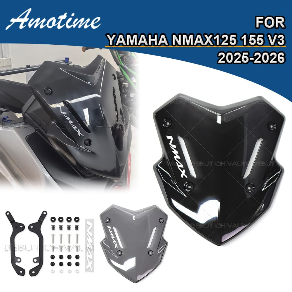 Compatible with Yamaha NMAX125 155 V3 2025-2026 Racing Front Windshield Deflector, Damage-Free Windshield