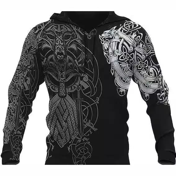 Spring Winter Men's Hoodie Casual Sports Hooded Sweatshirt Long Sleeve 3D Digital Print Sweatshirt Jacket