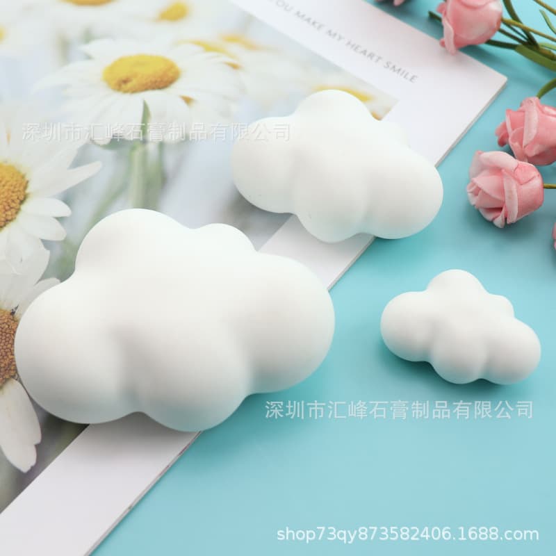 Car cloud diffuser stone aromatherapy gypsum air outlet ins wholesale creative diffuser stone three-dimensional pendant white embryo