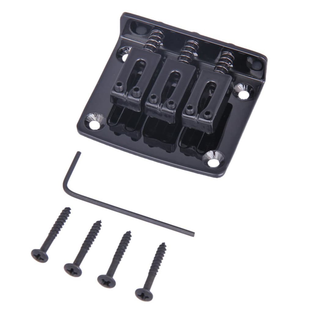 Wholesale Electric Guitar Parts Zinc Alloy Thickened 3-String Bridge Silver Black Cigar Box Electric Guitar Bridge
