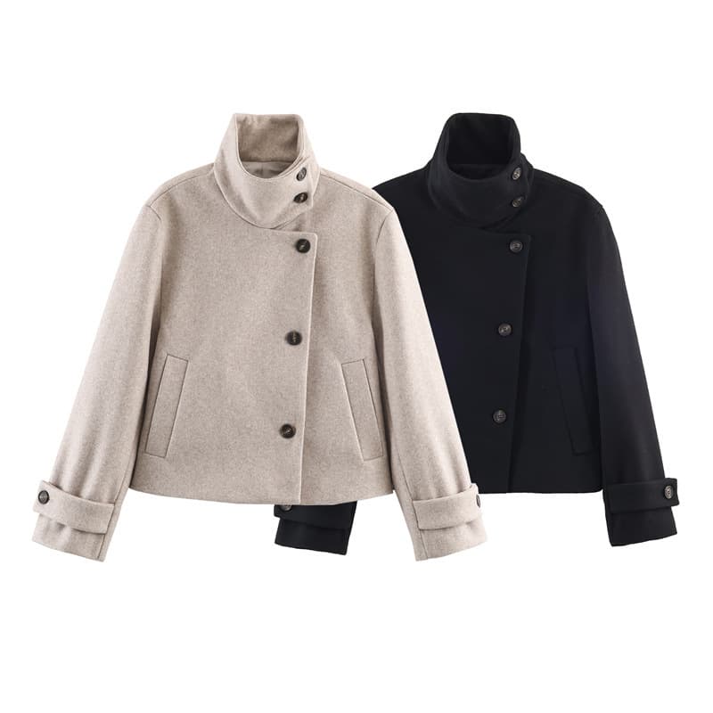 Export Wholesale 2025 Winter New Arrival Commuter Fashion Versatile Stand Collar Short Coat Outerwear 2078779