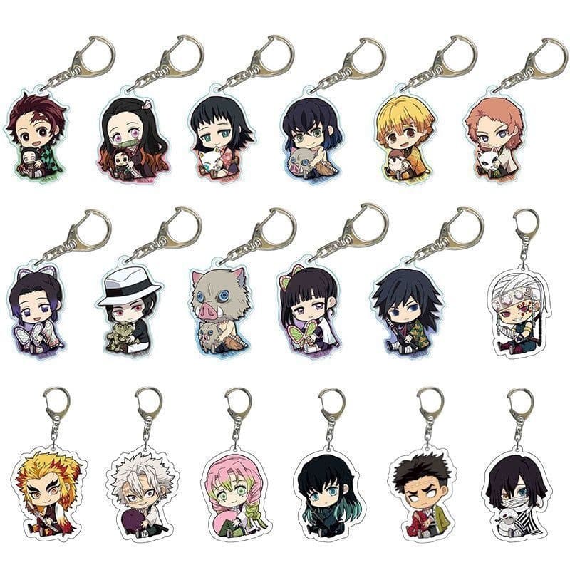 Cross-border Demon Slayer Keychain Cartoon Animation Peripheral Accessories Charm Tanjiro Acrylic Keychain Wholesale