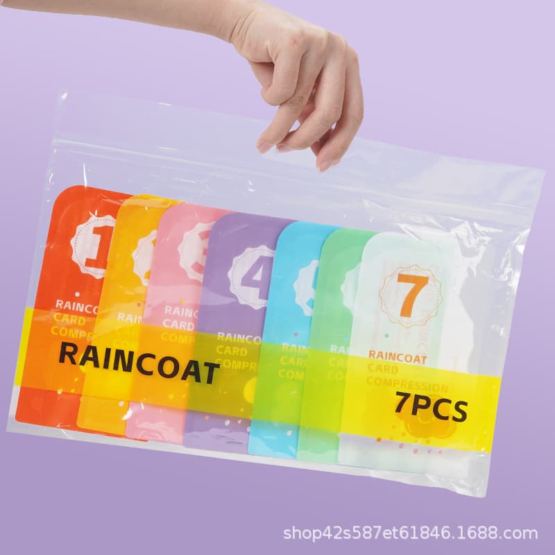 Disposable Raincoat, Outdoor Long Full-Body Heavy Rain Protection Adult Thickened Wearable Children Export Portable Rainbow Card