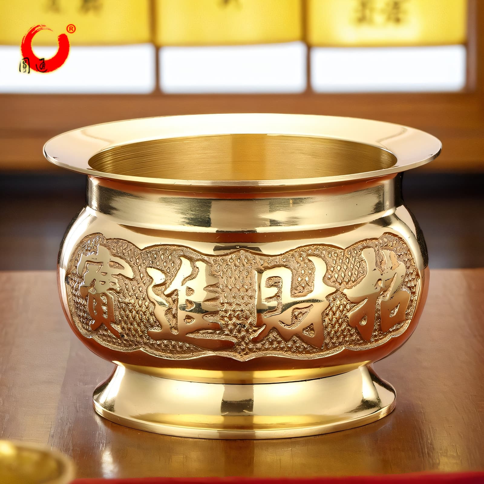 Brass Fortune Incense Burner, Large Brass Censer for Home Use, Indoor Incense Holder for Buddha and God of Wealth Worship, Incense Stick Burner