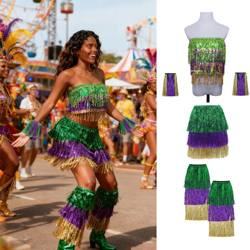 Dance Skirt Latin Dance Skirt Adult Half Skirt Women's Fringe Short Skirt Party Stage Performance Costume Dance Wear Halloween