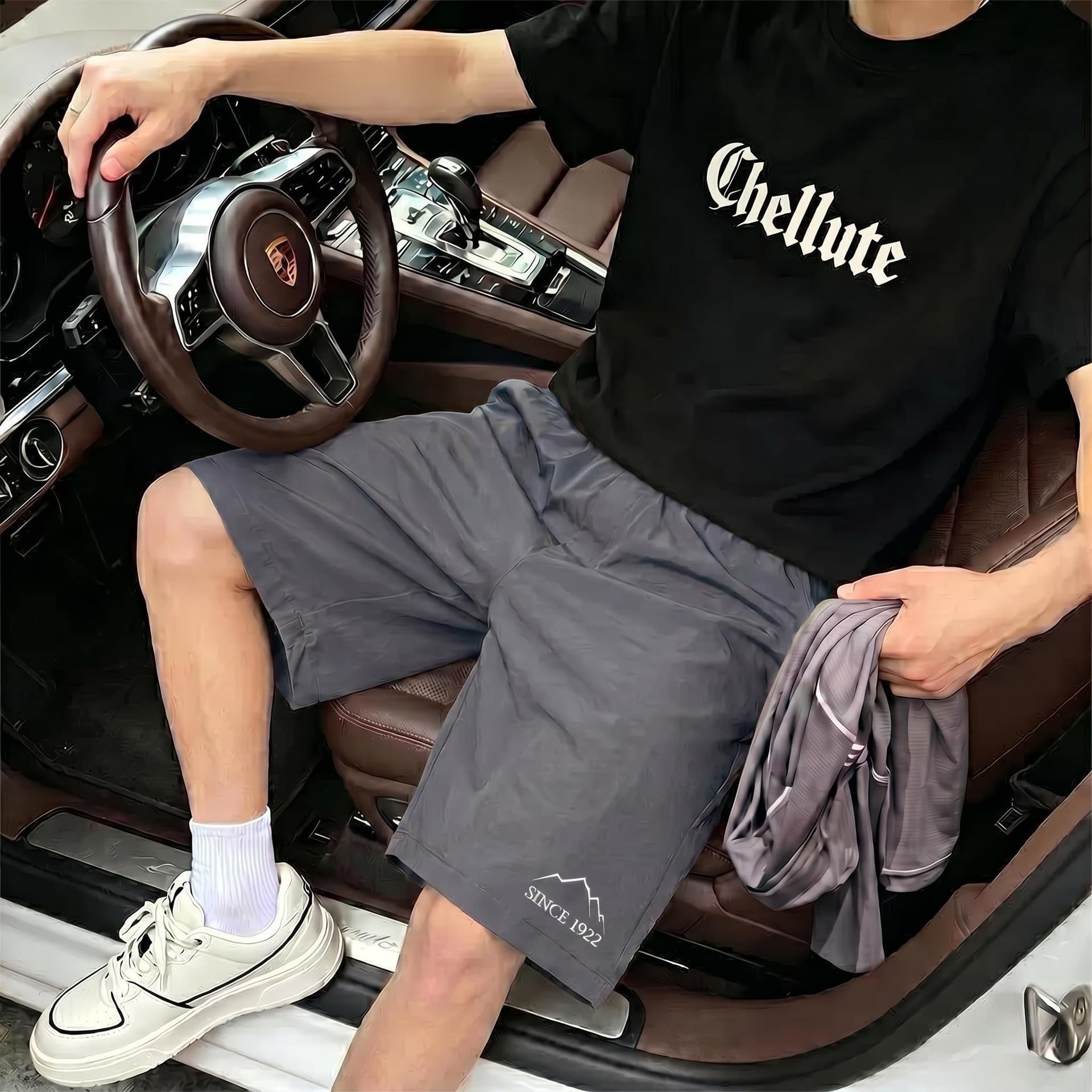 Summer unisex beach pants, vacation summer shorts, casual quick-drying swimming trunks, woven three-quarter pants, trendy and loose