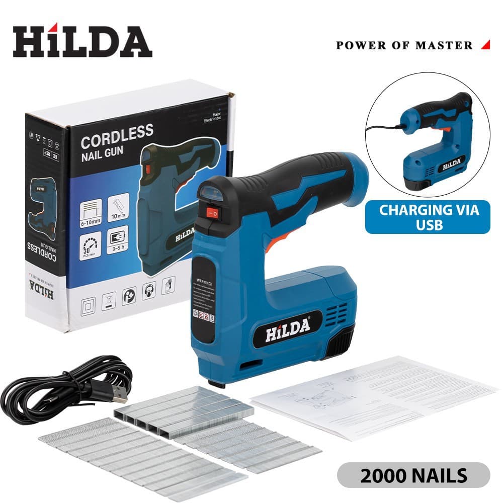 Lithium battery nail gun, electric straight nail and staple gun, portable wireless nail gun for home use