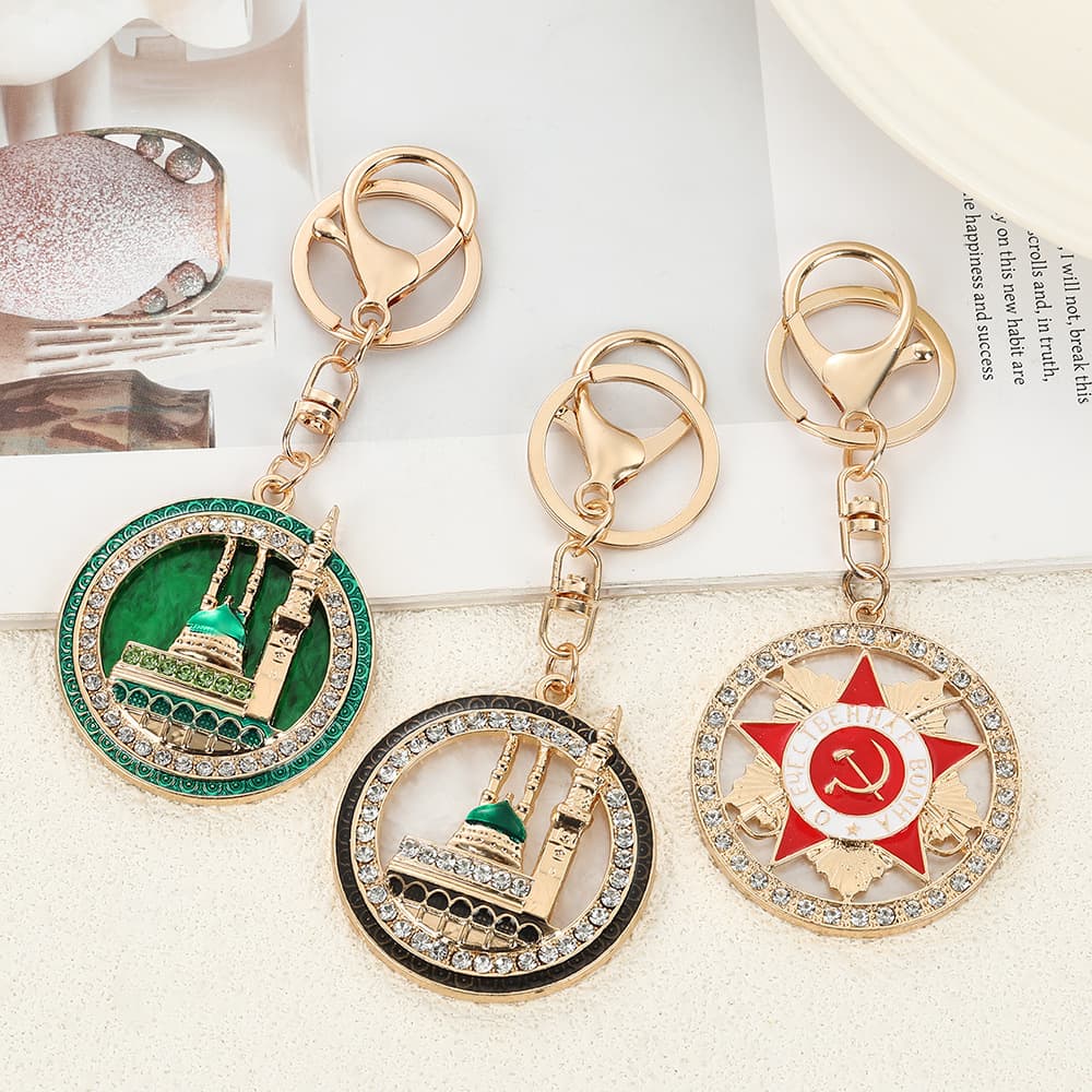 Cross-border Hot-selling House Keychain Pendant Cute Bag Charm Gold-plated Rhinestone Keychain Gift Factory Direct Sale