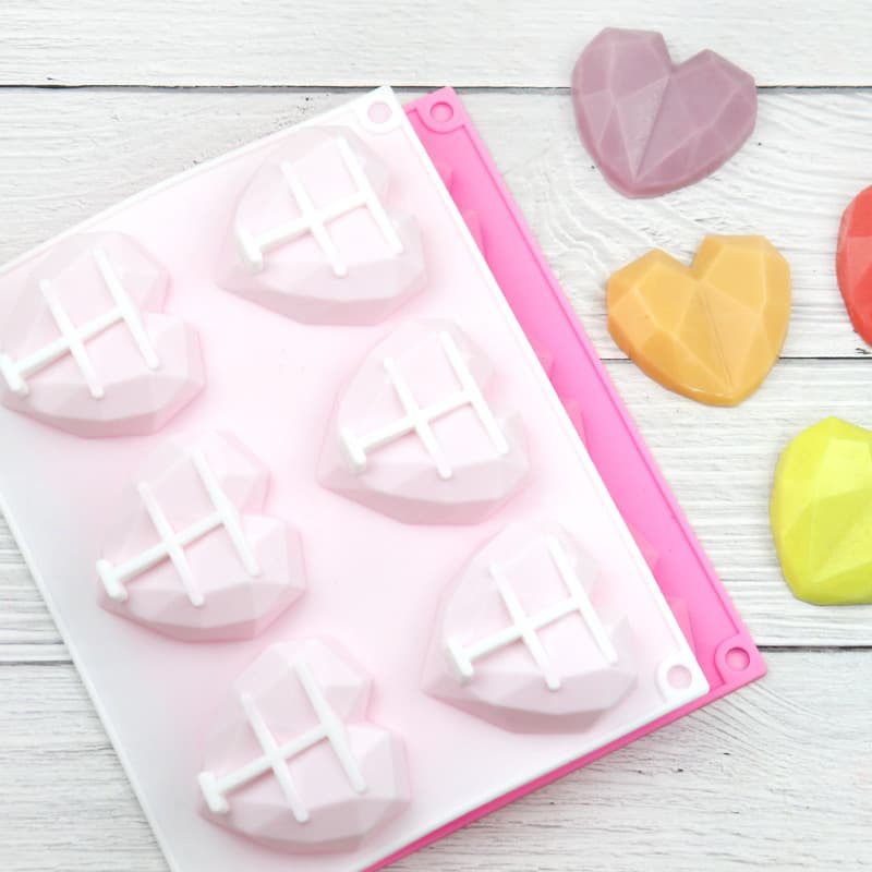 Star Cafe Silicone Cake Mold 6-Piece Small Heart Chocolate Mold DIY Handmade Soap Mold 3D Handmade Soap