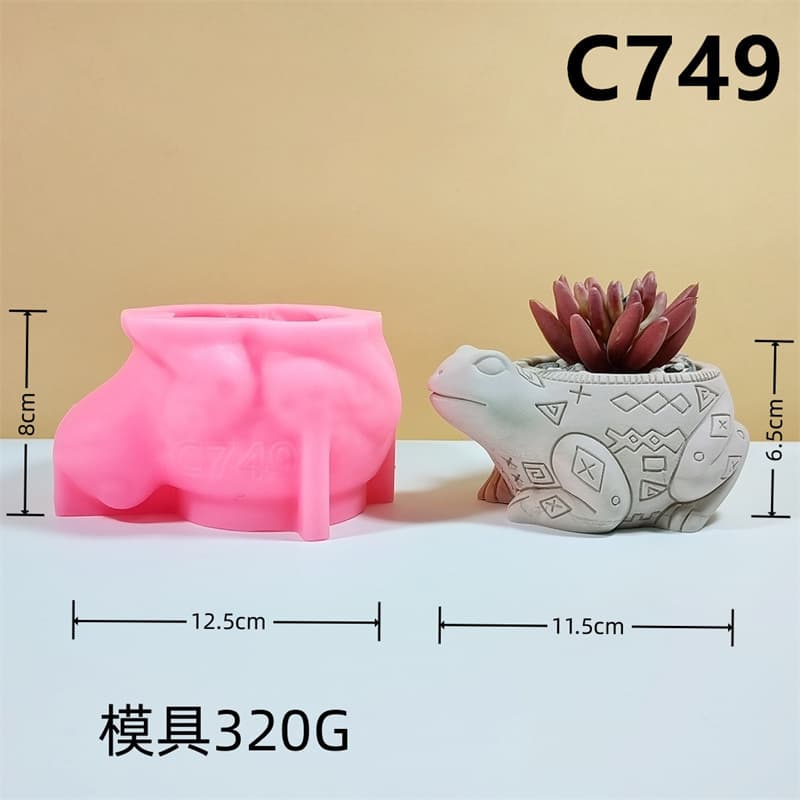 Cartoon Animal Golden Cicada Silicone Mold Vase for Succulents and Green Plants, Home Indoor 3D Decoration Handmade C749