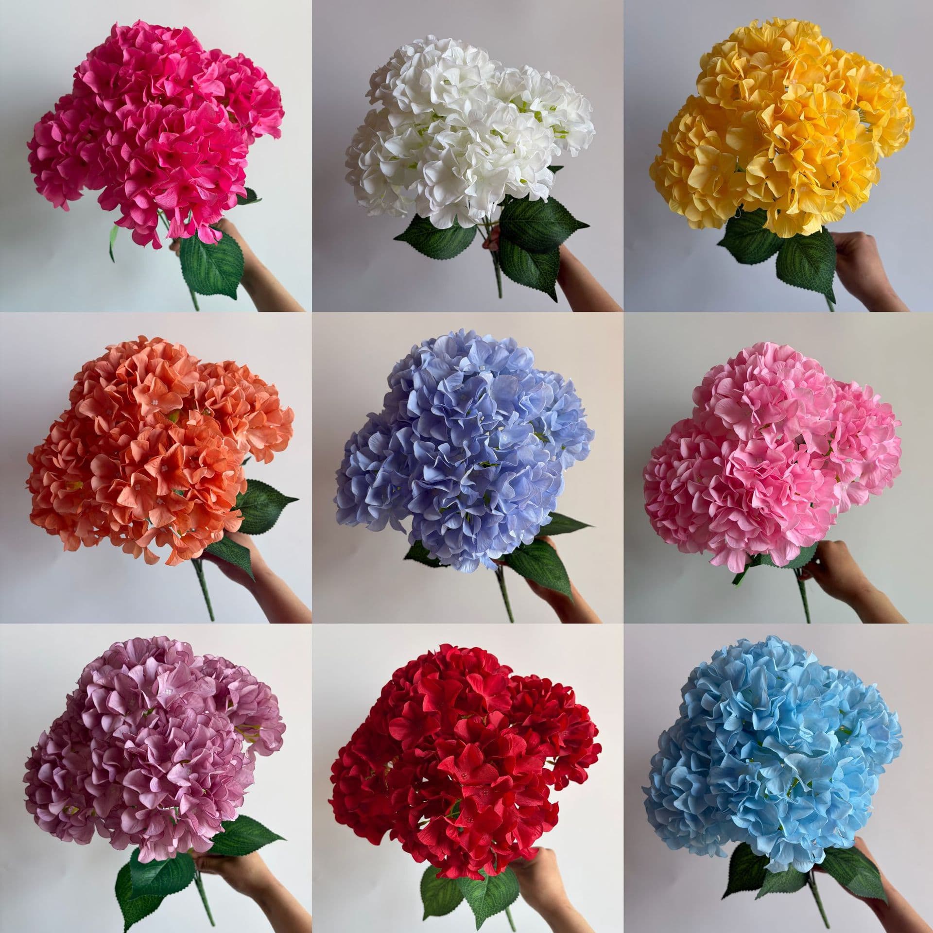 Simulated 5-Head Coated Hydrangea Home Decoration DIY Ornament Silk Flower Wedding Road Guide Scenery Artificial Flower Cross-Border Wholesale