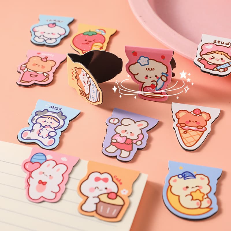Cute Cartoon Student Bookmarks Magnetic Page Clips Adorable Magnets Graduation Gifts Children's Day Office Supplies