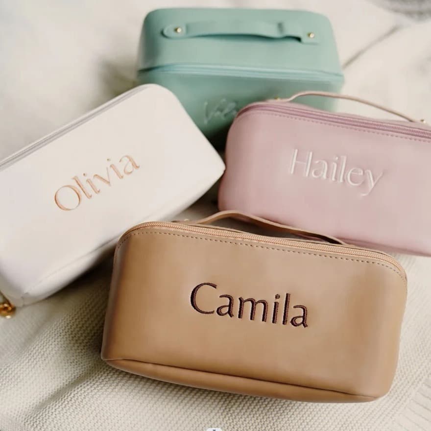 Etsy Embroidery Unique High-End Feel Cosmetic Bag Large Capacity Travel Makeup Bag Toiletry Kit For Women