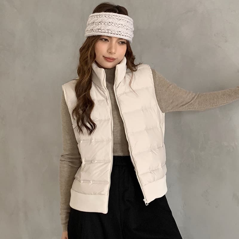 Sendao New Down Vest for Women, High-end White Duck Down Autumn/Winter Vest Warm Outer Wear Versatile Top