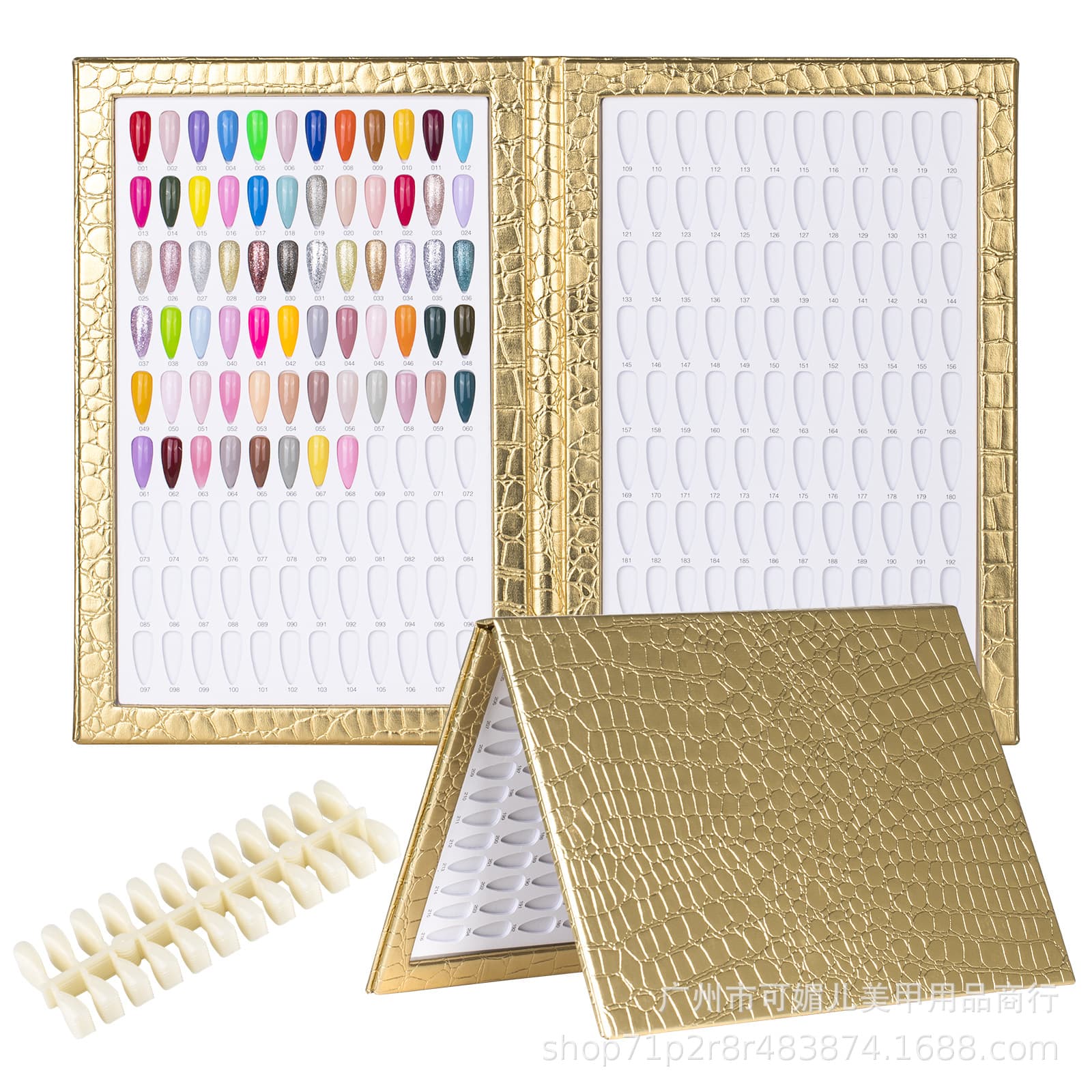 Cross-border manicure color palette display board 216-color crocodile pattern high-end color palette display book nail polish color display book