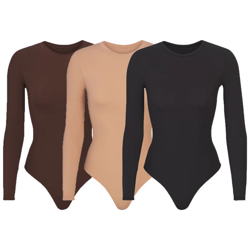 【Premium Selection】New Kardashian-Style High-Elasticity Long-Sleeve Tummy Control Shapewear Bodysuit for Sports and Yoga