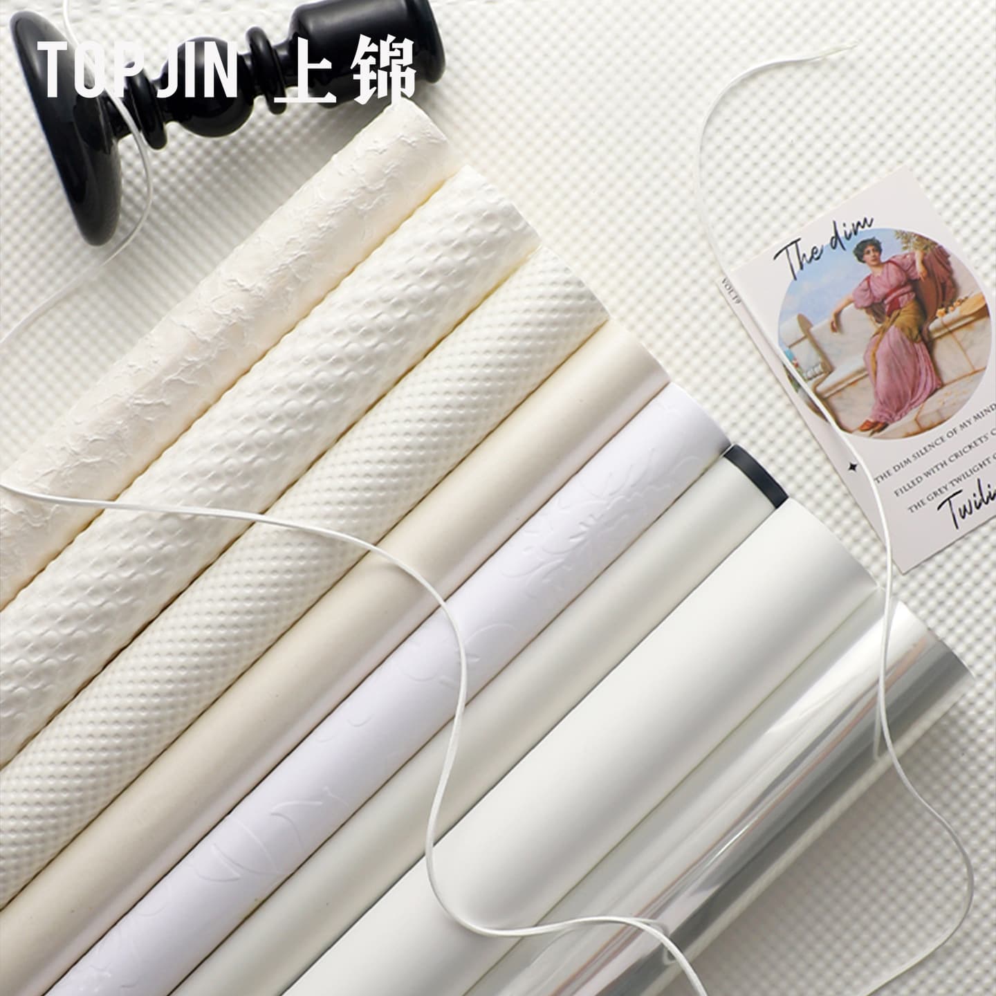 Shangjin Spring White Series Fresh Flower Wrapping Paper Wholesale Tulip Bouquet Wrapping Paper Solid Color Packaging Materials