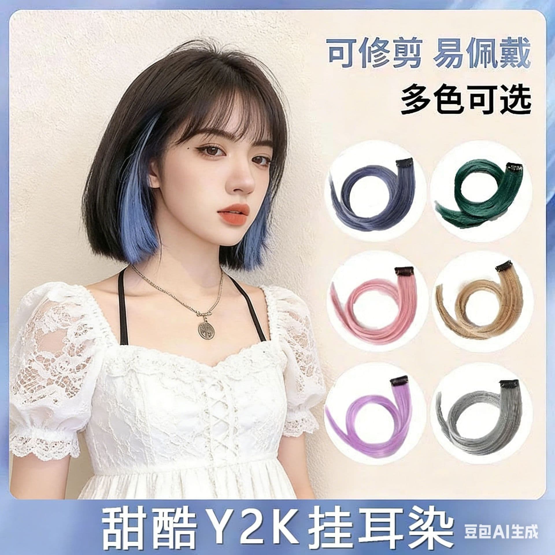 Clip-in Hair Extensions for Women, Long Hair Dyeing Pieces, One-Piece Colorful Hair Extensions, Invisible Hair Extensions, Realistic Hair Extension Pieces