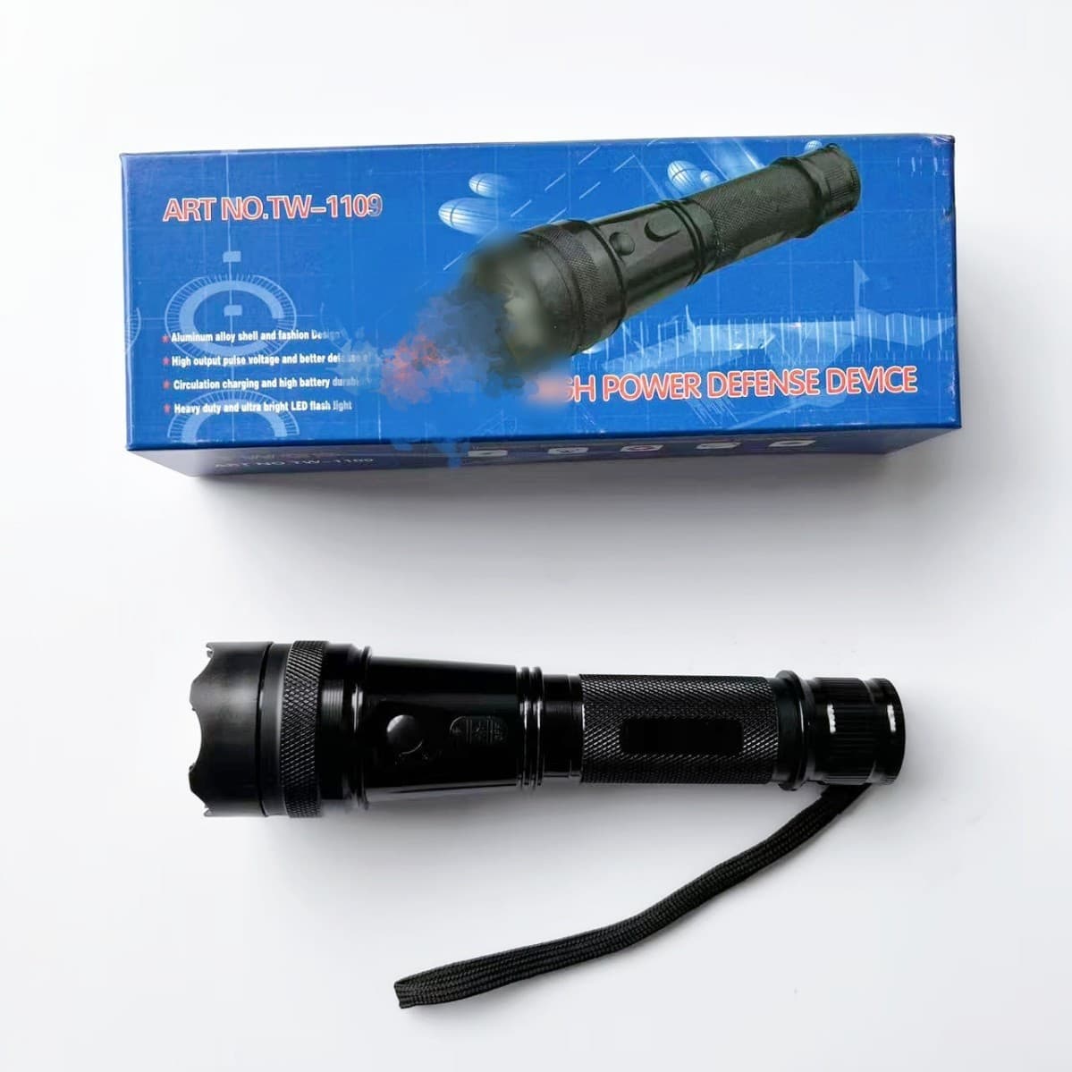 1109 Flashlight High-Power LED Lighting Outdoor Self-defense Flashlight USB Charging Cross-border Long Battery Life