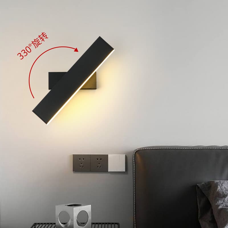 Modern Minimalist Rotating Nordic Wall Lamp for Bedside, Living Room, Bedroom, Creative Accent Wall Decoration, LED Staircase Lighting