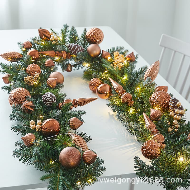 Cross-border Europe and America Christmas Encrypted Christmas Vine Creative Christmas Decoration Props for Hotel Business Scene Layout