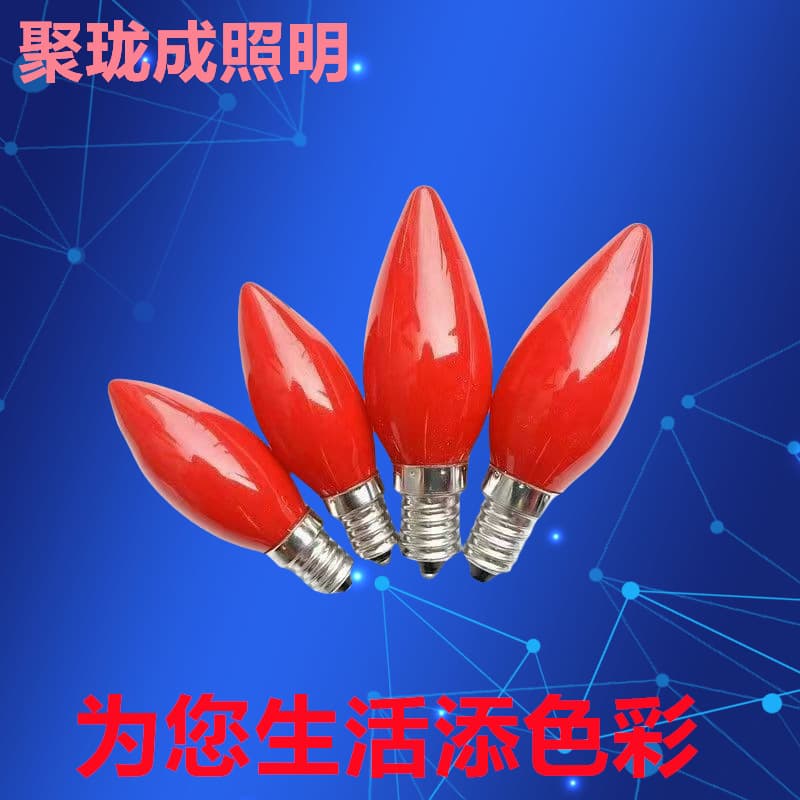 LED lotus light bulb red candle light bulb E12 tip bulb e14 everlasting light for Buddha lamp and God of Wealth lamp wholesale red lotus