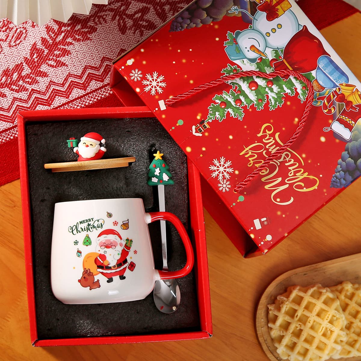 Ceramic Cup Cute Mug Christmas Holiday Gift Logo Santa Claus Snowman Souvenir Constant Temperature Warm Cup