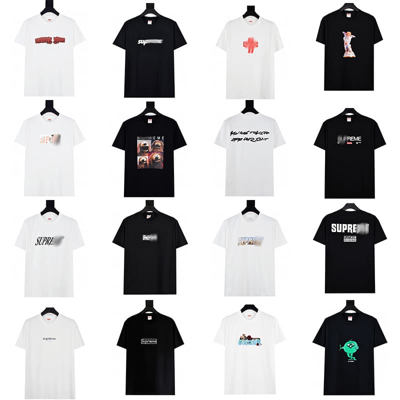 Cross-border American Streetwear Original Sup Funny Graffiti Letter Classic Print Short Sleeve T-Shirt Street American Style Couple Style