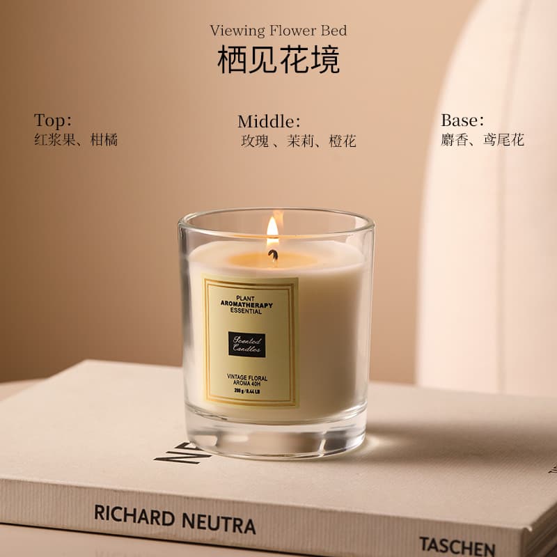 Soy Wax Scented Candle for Indoor Home Use, Long-Lasting, for Women, Birthday, Wedding, Premium Gift, Decorative Ornament, Wholesale Customization